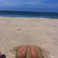 Hermosa Beach, feet in the sand, staring into ocean